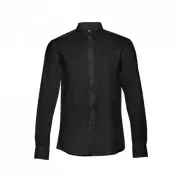 THC PARIS. Popelinowa koszula męska z długim rękawem - Czarny - L