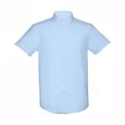 THC LONDON. Męska koszula oxford z krótkim rękawem - Błękitny - XL