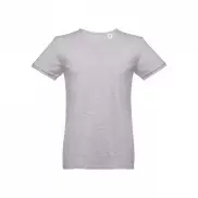 THC SAN MARINO. Męska koszulka z krótkim rękawem z czesanej bawełny - Jasnoy szary melanż - L