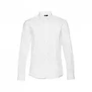 THC PARIS WH. Popelinowa koszula męska z długim rękawem. Kolor biały - Biały - L