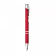 BETA SOFT. Aluminiowy długopis o gumowym wykończeniu - Czerwony