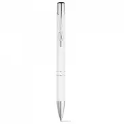 BETA SOFT. Aluminiowy długopis o gumowym wykończeniu - Biały