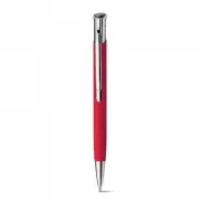 OLAF SOFT. Aluminiowy długopis z gumowymi wykończeniami - Czerwony