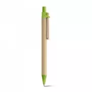 NAIROBI. Długopis z papieru kraft z klipsem - Jasno zielony