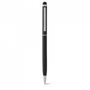ZOE. Aluminiowy długopis z mechanizmem obrotowym i końcówką dotykową - Czarny