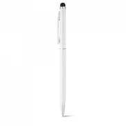 ZOE. Aluminiowy długopis z mechanizmem obrotowym i końcówką dotykową - Biały