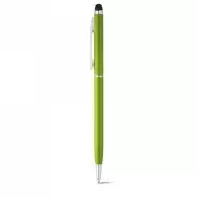 ZOE. Aluminiowy długopis z mechanizmem obrotowym i końcówką dotykową - Jasno zielony