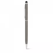 ZOE. Aluminiowy długopis z mechanizmem obrotowym i końcówką dotykową - Stalowy