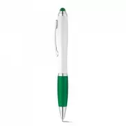 SANS. Długopis z mechanizmem obrotowym i metalowym klipsem - Zielony