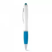SANS. Długopis z mechanizmem obrotowym i metalowym klipsem - Błękitny