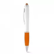 SANS. Długopis z mechanizmem obrotowym i metalowym klipsem - Pomarańczowy