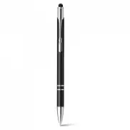 GALBA. Aluminiowy długopis z końcówką dotykową i klipsem - Czarny