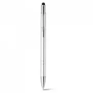 GALBA. Aluminiowy długopis z końcówką dotykową i klipsem - Biały
