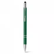 GALBA. Aluminiowy długopis z końcówką dotykową i klipsem - Zielony