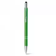 GALBA. Aluminiowy długopis z końcówką dotykową i klipsem - Jasno zielony