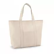 VILLE. Płócienna torba 100% bawełna z przednią i wewnętrzną kieszenią (280 g/m²) - Jasny naturalny