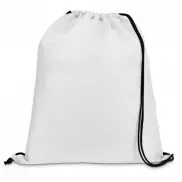 CARNABY. Worek typu plecak z 210D z czarnym sznurkiem - Biały