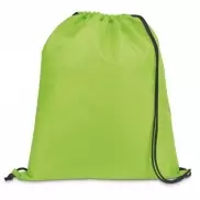 CARNABY. Worek typu plecak z 210D z czarnym sznurkiem - Jasno zielony
