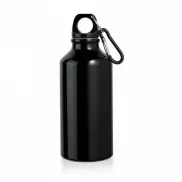 LANDSCAPE. Aluminiowa butelka sportowa z karabińczykiem 400 ml - Czarny