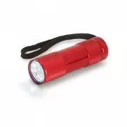 FLASHY. Aluminiowa latarka z 9 diodami LED - Czerwony
