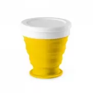 ASTRADA. Składany kubek podróżny 250 ml z silikonu i PP - Żółty