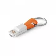 RIEMANN. Kabel USB ze złączem 2 w 1 z ABS i PVC - Pomarańczowy