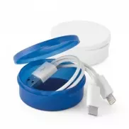 EMMY. Kabel USB ze złączem 3 w 1 z ABS i PVC - Biały