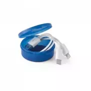 EMMY. Kabel USB ze złączem 3 w 1 z ABS i PVC - Szafirowy