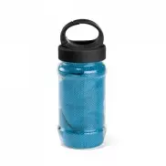 ARTX PLUS. Ręcznik sportowy z poliamidu i poliestru z butelką - Błękitny