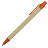 Notes Kraft 90x140/70k gładki z długopisem, pomarańczowy/beżowy
