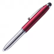 Długopis – latarka LED Pen Light, czerwony/srebrny 