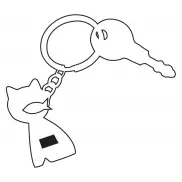Brelok na klucze CAT, srebrny