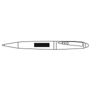 Długopis ze stali nierdzewnej TOUCH DOWN, czarny, srebrny