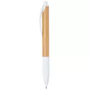 Długopis BAMBOO RUBBER, biały, brązowy