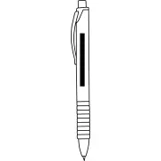 Długopis BAMBOO RUBBER, brązowy, czerwony