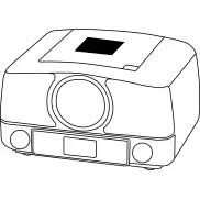 Rejestrator radiowy bezprzewodowy CD DINER, czerwony, srebrny