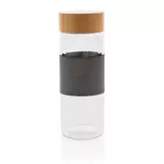 Szklana butelka 360 ml Impact w pokrowcu - neutralny, szary