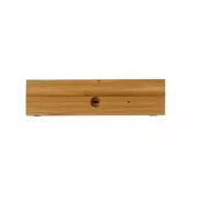 Bambusowa ładowarka bezprzewodowa 5W, zegar - drewno