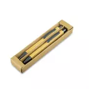 Bambusowy zestaw piśmienny, długopis touch pen i ołówek mechaniczny | Wallace - drewno