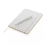 Antybakteryjny notatnik A5, długopis X3 - biały