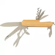 Nóż wielofunkcyjny 9 el., scyzoryk, brelok - drewno