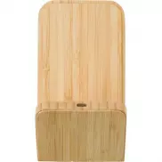 Bambusowa ładowarka bezprzewodowa 5W, stojak na telefon - drewno