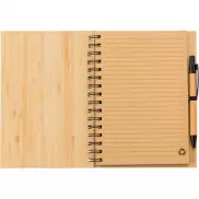 Bambusowy notatnik A5, długopis - drewno