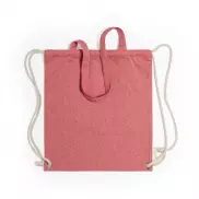 Worek ze sznurkiem i torba na zakupy z bawełny z recyklingu, 2 w 1 - czerwony