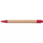 Długopis z kartonu z elementami ze słomy pszenicznej - czerwony