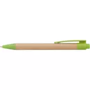 Długopis z kartonu z elementami ze słomy pszenicznej - jasnozielony