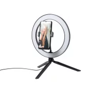 Lampa pierścieniowa do selfie ze statywem - czarny