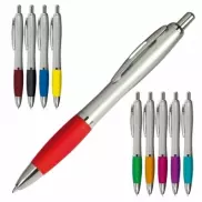 Długopis plastikowy, gumowany - bordowy
