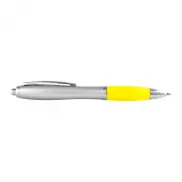 Długopis plastikowy, gumowany - żółty