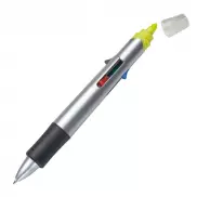 4-kolorowy długopis z zakreślaczem - szary